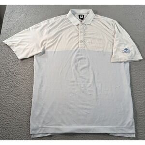 FootJoy Polo Shirt Men's Large White Cottonwood Country Club Golf Performance